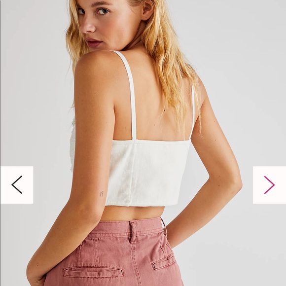 Free People Button-up white crop top, size M - Picture 2 of 8